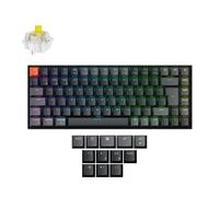Keychron K2 QMK Custom Wireless Bluetooth/Wired Mechanical Keyboard, Programmable Macro, RGB Backlight with Hot-swappable Super Banana Switch for Mac/Windows/Linux(Version 3) - UK Layout