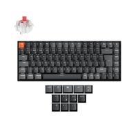 Keychron K2 QMK Custom Wireless Bluetooth/Wired Mechanical Keyboard, Programmable Macro, White Backlight Super Red Switch for Mac/Windows/Linux(Version 3) - UK Layout