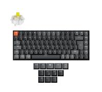 Keychron K2 QMK Custom Wireless Bluetooth/Wired Mechanical Keyboard, Programmable Macro, White Backlight Super Banana Switch for Mac/Windows/Linux(Version 3) - UK Layout