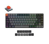 Keychron K3 QMK Ultra-Slim Wireless Bluetooth/Wired Mechanical Keyboard, RGB LED Backlight, Hot-swappable Low-Profle 2.0 Mechanical Red Switch for Mac/Windows/Linux(Version 3) - UK Layout