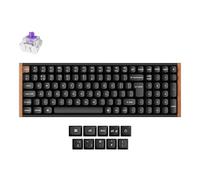 Keychron K4 HE Custom Mechanical Gaming Keyboard, 96% Compact UK Layout Wood Frames with RGB Hot-Swap Hall Effect Gateron Double-Rail Magnetic Nebula Switch, 2.4 GHz/Bluetooth/Wired - Carbon Black