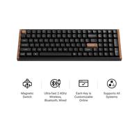 Keychron K4 HE keyboard Universal USB + RF Wireless + Bluetooth Black, Wood