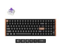 Keychron K4 HE QMK Wireless Gaming Custom Mechanical Keyboard, US ANSI Bluetooth/Wired 96% Layout Hot-Swappable Programmable RGB Backlit Gateron Magnetic Switches for Mac Windows, Wood Frame-Black