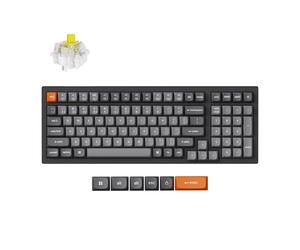 Keychron K4 Max 96% Layout QMK Wireless Custom Mechanical Keyboard, ANSI 100 Keys Bluetooth/2.4 GHz/Wired with RGB Backlight, Hot-swappable Super Banana Switch Gaming Keyboard for Mac/Windows/Linux