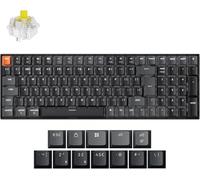 Keychron K4 QMK Custom Mechanical Keyboard Version 3, UK ISO Layout Wireless/Bluetooth/Wired Keyboard with White Backlit, Hot-Swappable Super Banana Switch for Mac Windows Linux