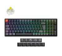 Keychron K4 QMK Custom Mechanical Keyboard Version 3, UK ISO Layout Wireless/Wired Keyboard with RGB Backlit, Aluminum Frame, Super Banana Switch for Mac Windows Linux