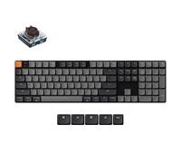 Keychron K5 QMK Ultra-Slim ANSI Wireless Mechanical Gaming Keyboard, Full Size 104 Keys with Brown Switch, White LED Backlight Rechargeable Wired Bluetooth Keyboard for Mac/Windows, Version 2