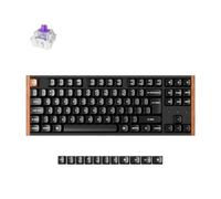 Keychron K8 HE Mechanical Keyboard TKL Wireless Bluetooth 2.4G Wired Triple Mode, Hot Swappable Hall Effect with QMK VIA Aluminum+Wood Frame Rapid Trigger for Mac Windows Linux - Black UK Layout