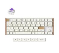Keychron K8 HE TKL Wireless Bluetooth 2.4G Wired Triple Mode Hot Swappable Hall Effect Keyboard with QMK VIA Aluminum+Wood Frame Rapid Trigger for Mac Windows Linux, USA ANSI Layout, White