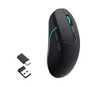 Keychron M3 Wireless Mouse, PAW3395 Sensor with Programmable Macro Button 26,000 DPI Supports 2.4 GHz/Bluetooth 5.1, 79g Ultra-Light Ergonomic Design Up to 70 Hours Using for PC Mac Laptop - Black