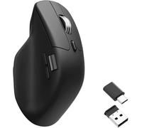 Keychron M6 1000 Hz Silent Wireless Bluetooth 5.1/2.4 GHz/Wired Optical Mouse, Lightweight 78g Programmable PixArt 3395 Sensor with up to 26K DPI/ 650 IPS for Windows Mac Linux - Black