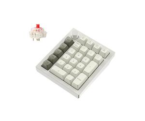 Keychron Q0 Max Wireless Custom Mechanical Numpad, 2.4 GHz/Bluetooth 5.1/Wired QMK Number Pad, RGB Hot-Swappable with Gateron Red Switch for Laptop Mac Windows Linux - White