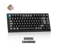 Keychron Q1 Ultra 8000Hz Wireless Mechanical Gaming Keyboard, ZMK Bluetooth/2.4 GHz/Wired (8K of 2.4GHz/Wired), RGB Hot-Swappable Red Linear Switch for Mac Windows Linux (75% UK Layout) - Black