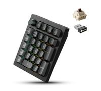 Keychron V0 Ultra 8K Wireless Numpad, 2.4 GHz/Bluetooth/Wired ZMK Numeric Keypad with Hot-swappable Brown Switch RGB Backlight - Black Knob Version for Mac Windows Linux