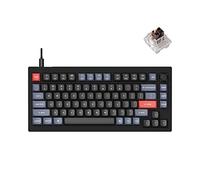Keychron V1 75% Wired Mechanical Keyboard, QMK/VIA Programmable, Hot-swappable K Pro Brown Switches, Compatible with Mac Windows Linux - Carbon Black