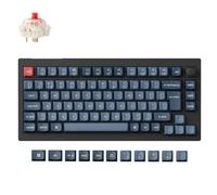 Keychron V1 Max 75% Custom Mechanical Keyboard ISO UK Layout, QMK Wireless Gaming Keyboard with Programmable Knob, Hot-Swappable Gateron Red Switch with RGB Backlits for Mac Windows Linux