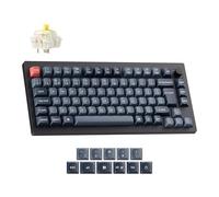 Keychron V1 Max 75% Wireless Custom Mechanical Keyboard - Gateron Jupiter Banana Switch, QMK Programmable, 2.4 GHz/Bluetooth Connectivity (UK Layout) Compatible with Mac Windows Linux - Black