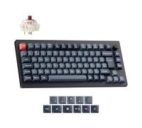 Keychron V1 Max 75% Wireless Custom Mechanical Keyboard - Gateron Jupiter Brown Switch, QMK Programmable, 2.4 GHz/Bluetooth Connectivity (UK Layout) Compatible with Mac Windows Linux - Black