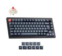 Keychron V1 Max 75% Wireless Custom Mechanical Keyboard - Gateron Jupiter Red Linear Switch, QMK Programmable, 2.4 GHz/Bluetooth Connectivity (UK Layout) Compatible with Mac Windows Linux - Black
