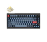 Keychron V1 MAX Wireless Mechanical Keyboard, 75% Layout QMK/VIA Programmable with Hot-Swappable Gateron Jupiter Banana Switch, Compatible with Mac Windows Linux - Knob Version (ANSI/US)