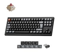 Keychron V3 Ultra 8000Hz Wireless Mechanical Gaming Keyboard - 2.4 GHz/Bluetooth/Wired, ZMK Programmable RGB Hot-Swap Red Linear Switch, Compatible with Mac Windows Linux - Black(TKL UK Layout)