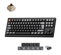 Keychron V3 Ultra 8000Hz Wireless Mechanical Gaming Keyboard - 2.4 GHz/Bluetooth/Wired, ZMK Programmable RGB Hot-Swap Brown Tactile Switch, Compatible with Mac Windows Linux - Black(TKL UK Layout)