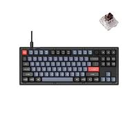 Keychron V3 Wired Custom Mechanical Keyboard Knob Version, TKL QMK/VIA Programmable Macro with Hot-swappable Keychron K Pro Brown Switch Compatible with Mac Windows Linux (Frosted Black-Translucent)