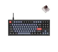 Keychron V3 Wired Custom Mechanical Keyboard, TKL Tenkeyless QMK/VIA Programmable Macro with Hot-swappable Keychron K Pro Brown Switch Compatible with Mac Windows Linux (Frosted Black-Translucent)