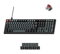 Keychron V6 8K Wired Mechanical Keyboard, Full Size 100% UK Layout Gaming Keyboard with Knob, 8000Hz Polling Rate RGB PBT Keycaps, QMK Hot-Swappable Super Red Linear Switches - Black