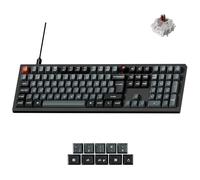 Keychron V6 8K Wired Mechanical Keyboard, Full Size 100% UK Layout Gaming Keyboard with Knob, 8000Hz Polling Rate RGB PBT Keycaps, QMK Hot-Swappable Super Brown Tactile Switches - Black