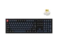 Keychron V6 Wired Mechanical Keyboard Knob Version, Full-Size QMK Programmable with Hot-swappable Banana Early Tactile Switch Compatible with Mac Windows Linux (Frosted Black-Translucent), UK Layout