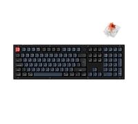 Keychron V6 Wired Mechanical Keyboard Knob Version, Full-Size QMK Programmable with Hot-swappable Pro Silent Red Linear Switch Compatible with Mac Windows Linux (Frosted Black-Translucent), UK Layout