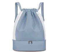 Keyck Gym Bag Drawstring Daypack, Waterproof Sports Bag Backpack with Shoe Compartment & Wet Compartment, Large Sports Backpack for Women Men Teenagers, Gym Bag Training Bag for Sports Travel Swimming