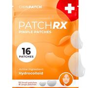 KEYCONCEPTS Patchrx Chin Pimple Patch (Pack of 12) - Reduces Acne at Night with Large Hydrocolloid Acne Patches for Spots on L