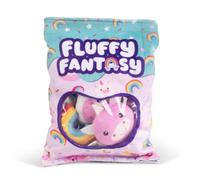 Keycraft Fluffy Fantasy Squishy Treats - Rainbows & Unicorns Stuffed Animal Snacks| Sensory Plush Toy Pillow| Soft Bag with Plush Snack Pieces| Creative Toy Gifts for Teens Girls Kids