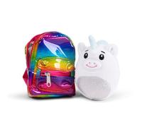 Keycraft Unicorn Fluff White Stuffed Animal Plush Toy with Backpack |Mini Bag Collection| Soft Toy Gift for Kids|Schoolbag