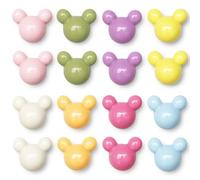 KEYDUACU 16 Pieces - Cute Mouse Magnets for Refrigerator, Whiteboard and Locker - Compact, Colorful and Powerful Decorative Magnets (16 Pieces - Macaron)