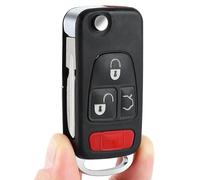 Keyecu Flip Remote Key Shell 3+1 Button for Mercedes-Benz C E ML S HU39 Blank Blade (3B With Panic Button)