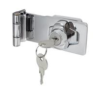 Keyed Hasp Lock 90 Degrees Right Angle Lock Hasp Twist Knob Keyed Locking Hasp Shed Locks Safety Door Clasp Door Bolt Heavy Duty Latch Buckle Small Hasp with Padlock Key and Screw for Cupboard(3 Inch)