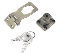 Keyed Hasp Lock Hasp, Door Padlock Hasp Keyed Locking with Twist Knob for Cabinets Sheds Doors Windows(Modelb)