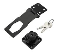 Keyed Hasp Lock Hasp, Keyed Hasp Locks Pack of 2 Zinc Alloy Multicolor 2.5-4 Inch(3 Inch-Black)