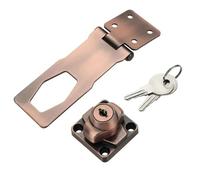 keyed hasp lock, Keyed Hasp Locks Pack of 2 Zinc Alloy Multicolor .5-4 Inch(2.5 Inchred Bronze)