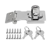 Keyed Hasp Lock Zinc Alloy Twist Knob Safety Latch for Cabinet Door Drawer | Secure zinc alloy keyed hasp latch, twist knob design keeps drawers and cabinets locked safely
