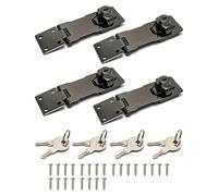 Keyed Hasp Locks, 4 Pack 4Inch Twist Knob Cabinet Lock Locking Latch Safety with Mounting Screws