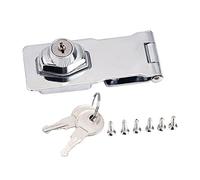 Keyed Hasp Locks with Screws 2 Keys Tool Box Locks for Small Doors | Zinc alloy electroplated smooth surface durable 90 degree or flat angle installation screws included key locks