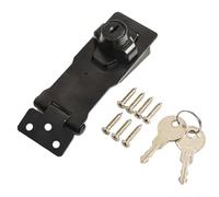 Keyed Hasp Locks with Screws for Reliable and Secure Locking Solutions (3 inch black)