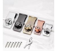 Keyed Locking Hasp Set with Keys and Screws for Secure and Reliable Storage Solutions (2.5 inch black)