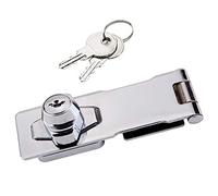 Keyed Locking Hasp, Tiberham Heavy Duty Hasp Staple with Integrated Lock, Self-Locking Door Clasp Gate Lock Shed Latch for Door Window Cabinet Pet Cage Crate Fitting Accessories (10cm/4inch)