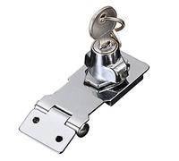 Keyed Locking Hasp, Tiberham Heavy Duty Hasp Staple with Integrated Lock, Self-Locking Door Clasp Gate Lock Shed Latch for Door Window Cabinet Pet Cage Crate Fitting Accessories
