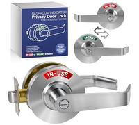 Keyed Privacy Indicator Lever Lock, Vacant Occupied Restroom Door Lock with Large Red/Green Indicator, Commercial Bathroom Privacy Lock for Restaurants, Offices, Clinics, Staff & Customer Restrooms